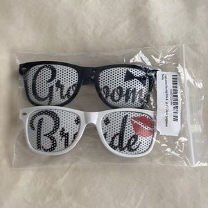 Bride and Groom logo lens sunglasses